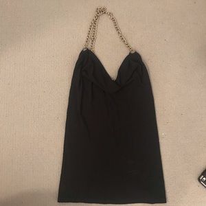 Rachel Roy XS black halter w/ metal embellishment